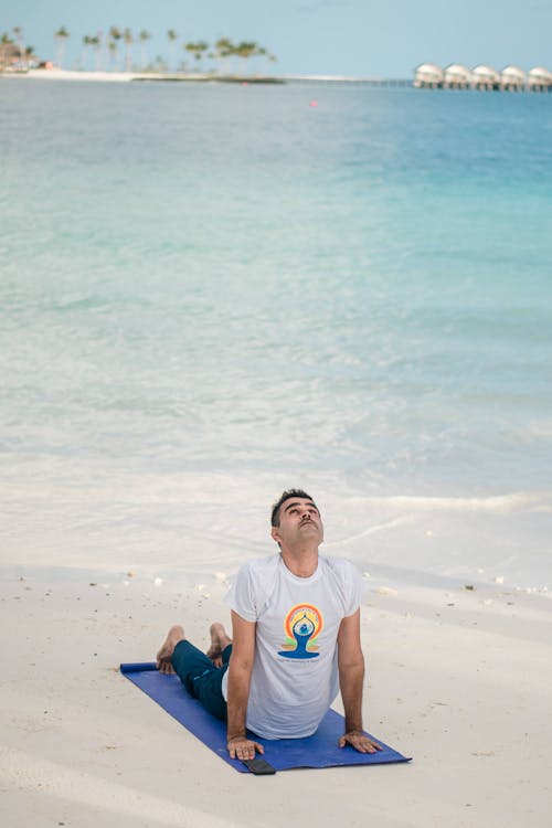 Yoga on a beach island 