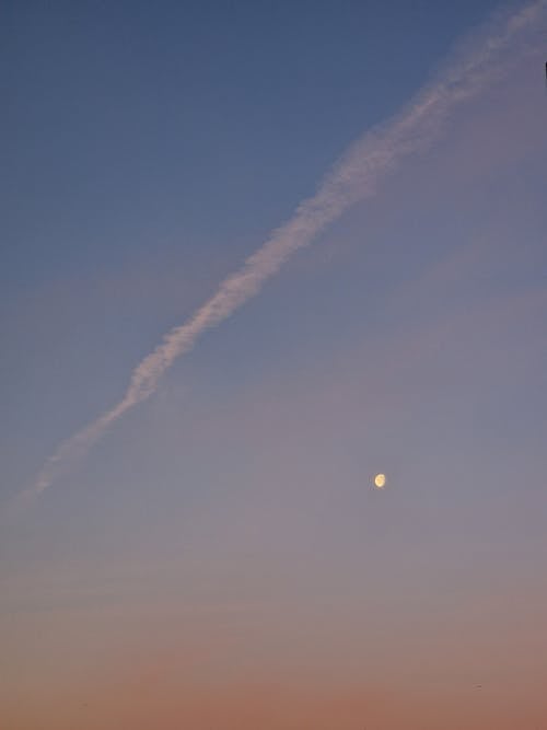 Foto d'estoc gratuïta de alba, cel, lluna