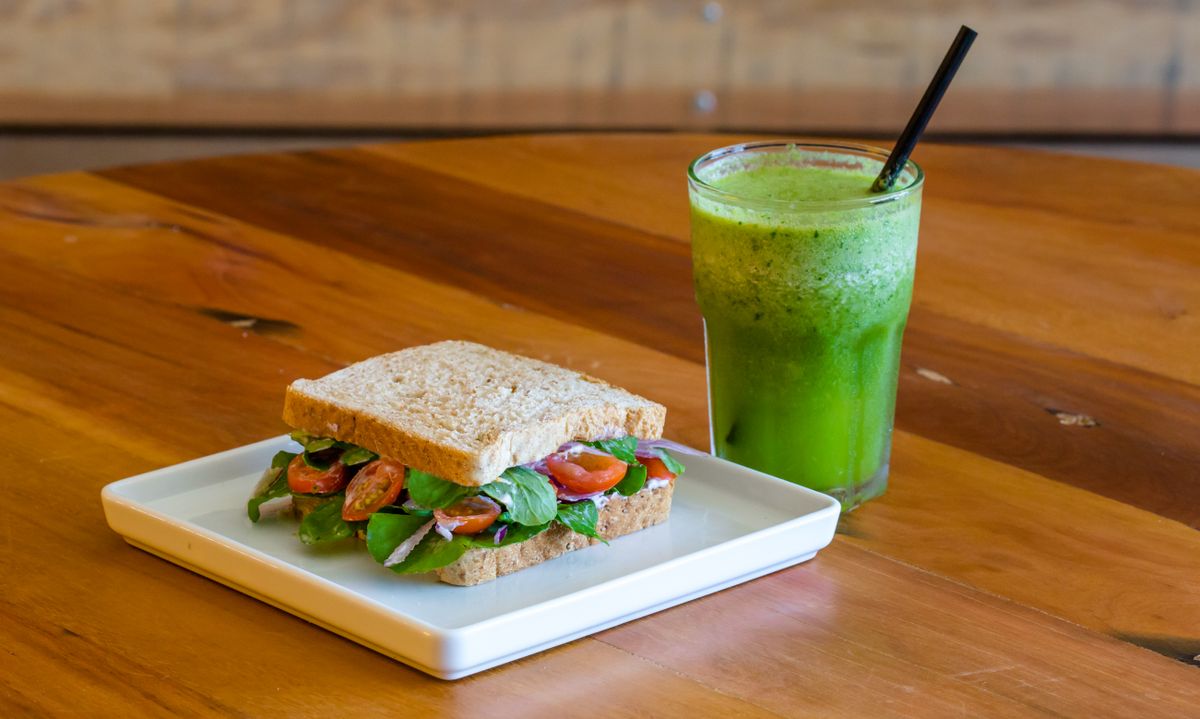 Real vegetarian cafe food and beverage