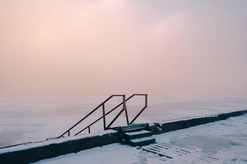 Ladder on the Shore of a Frozen Lake