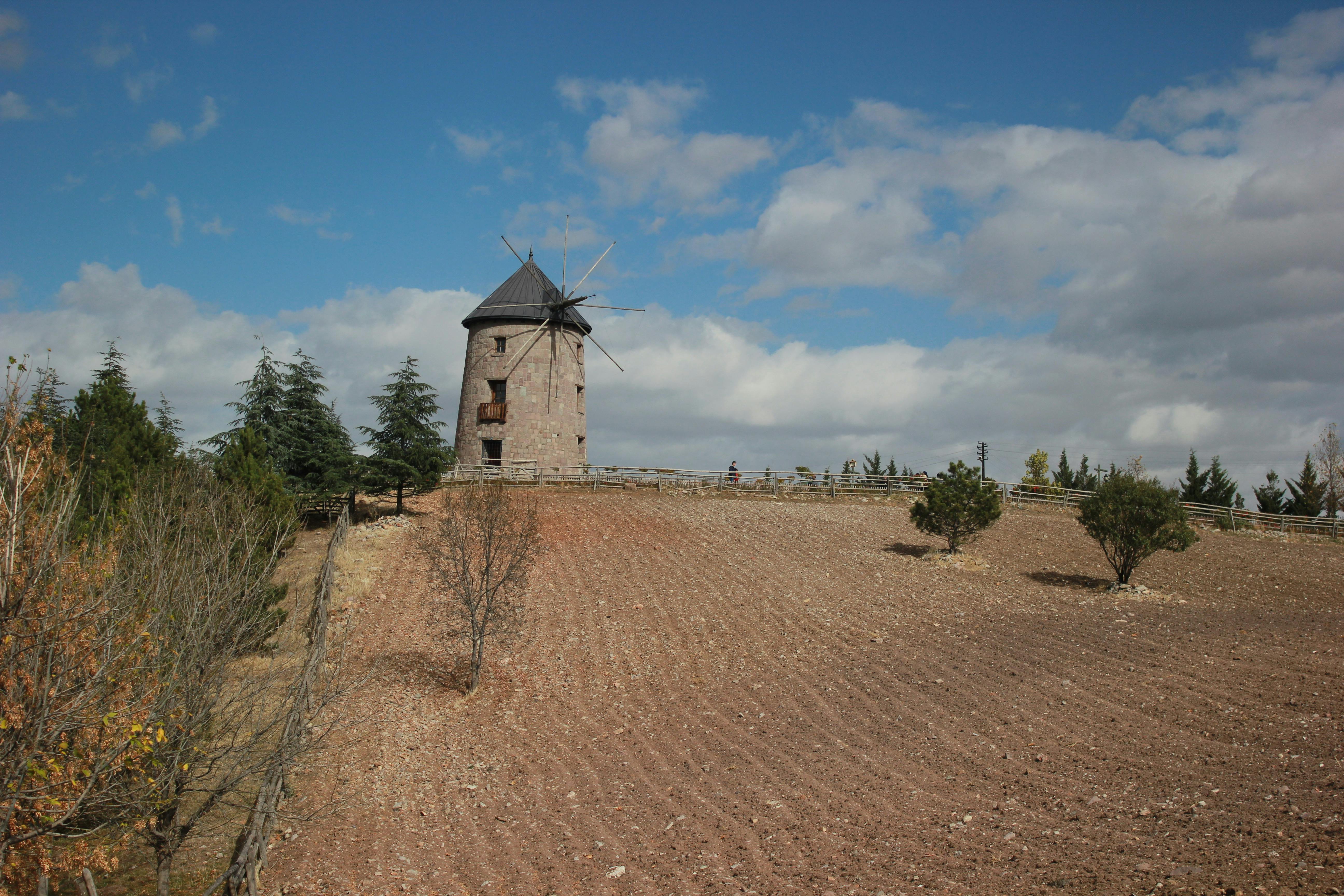 view of an old windmill at altinkoy open air museum ankara turkey