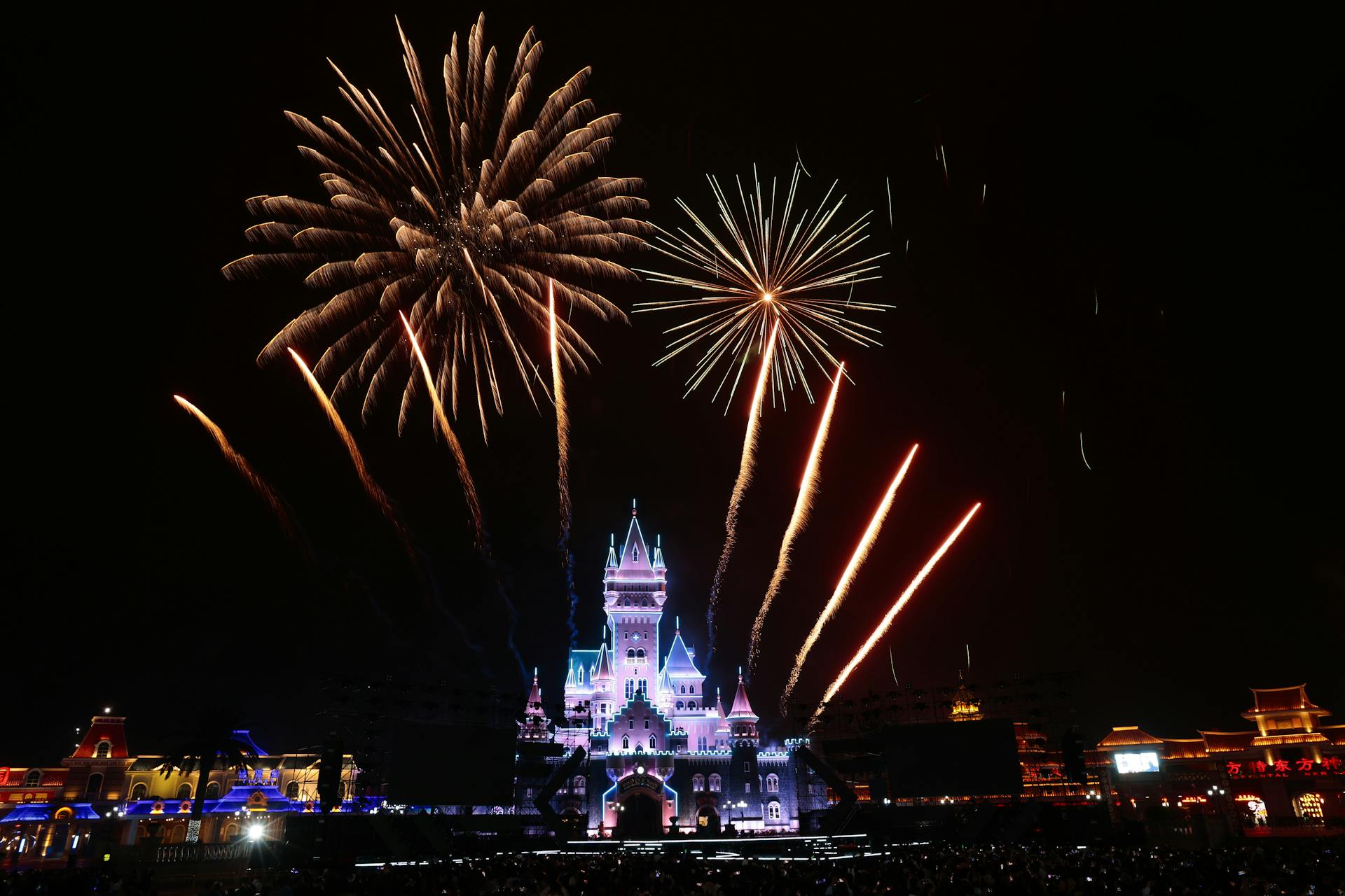 Fireworks over Castle at Walt Disney World Resort in Orlando in USA