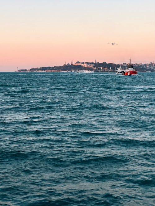 Sea Coast of Istanbul at Sunset