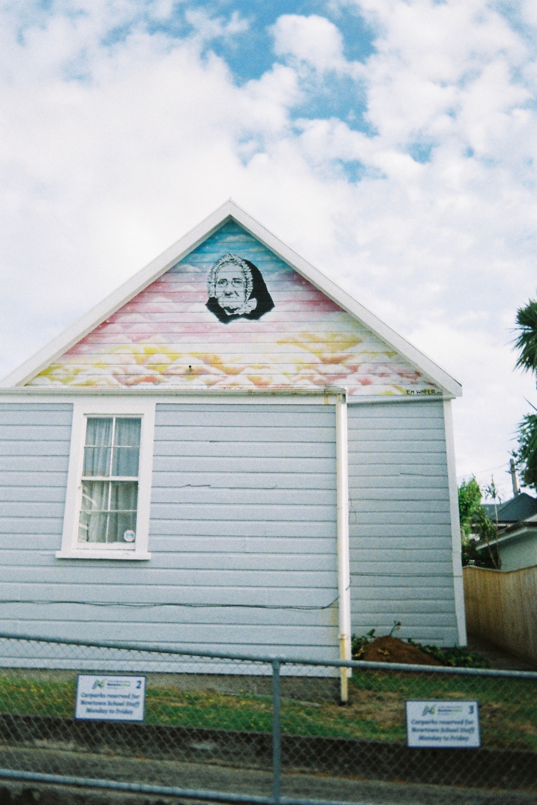 Vibrant mural on a classic house in Wellington, New Zealand.