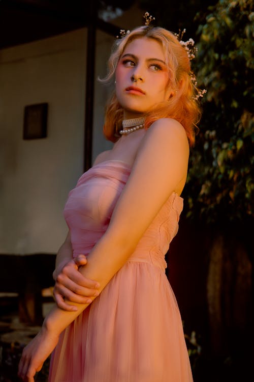 Woman in Pink Dress