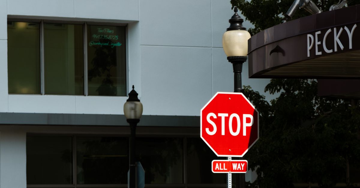 Stop All Way Sign Free Stock Photo stop-all-way-sign-free-stock-photo