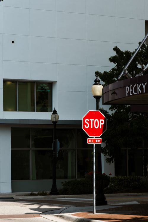Stop All Way Sign Free Stock Photo stop-all-way-sign-free-stock-photo