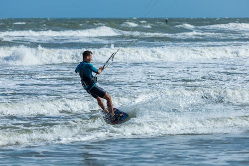 Foto stok gratis gelombang, keseimbangan, kitesurfer