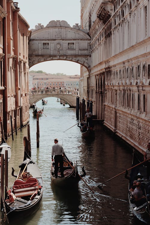 Gondolas on Canal in Venice