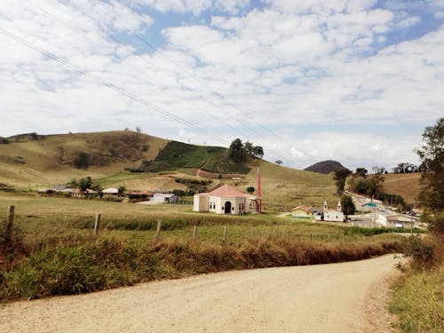 Dirt Road Leading to Village