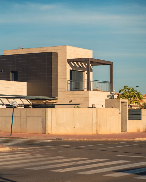 Free Contemporary residential architecture with clean lines and urban setting. Stock Photo
