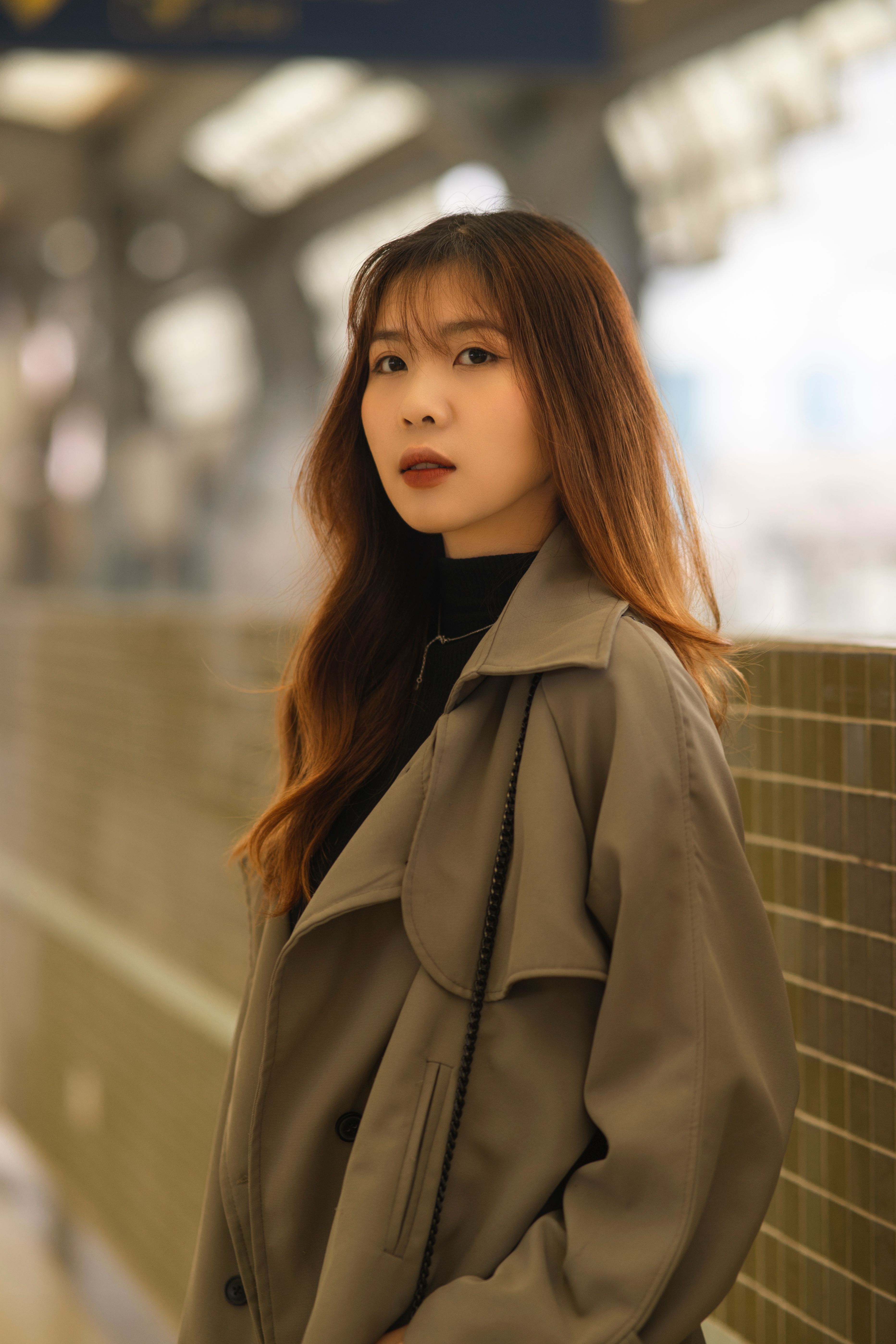 Woman in a trench coat