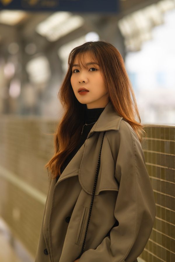 Woman in a trench coat
