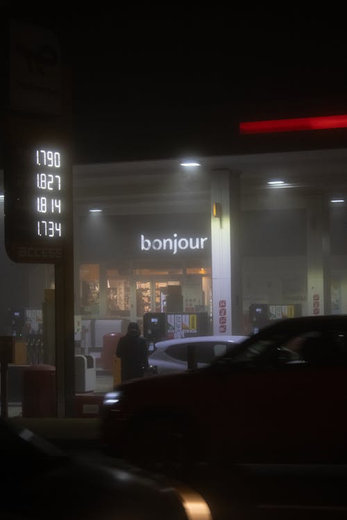 Gas Station at Night