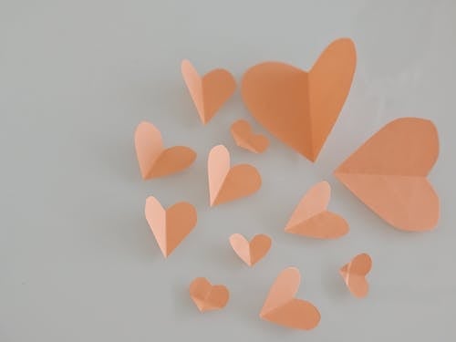 Decoration of Pink Paper Hearts