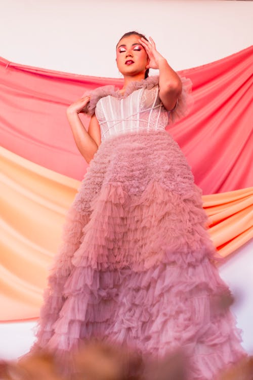 Woman in Pink Ball Gown