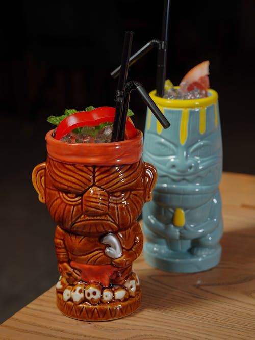 Drinks on Table in Ceramic Cups