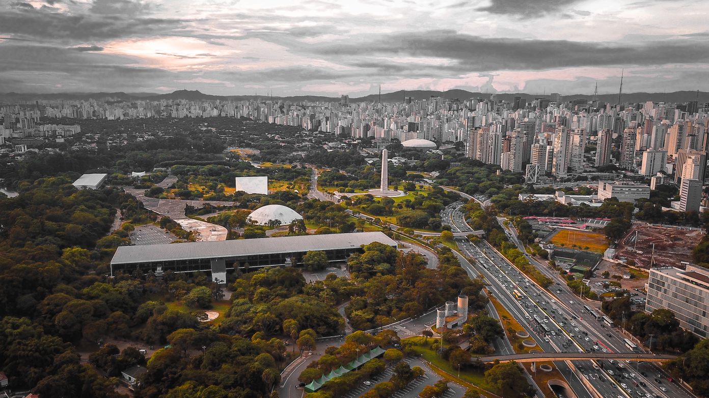 Modern urban development aerial view