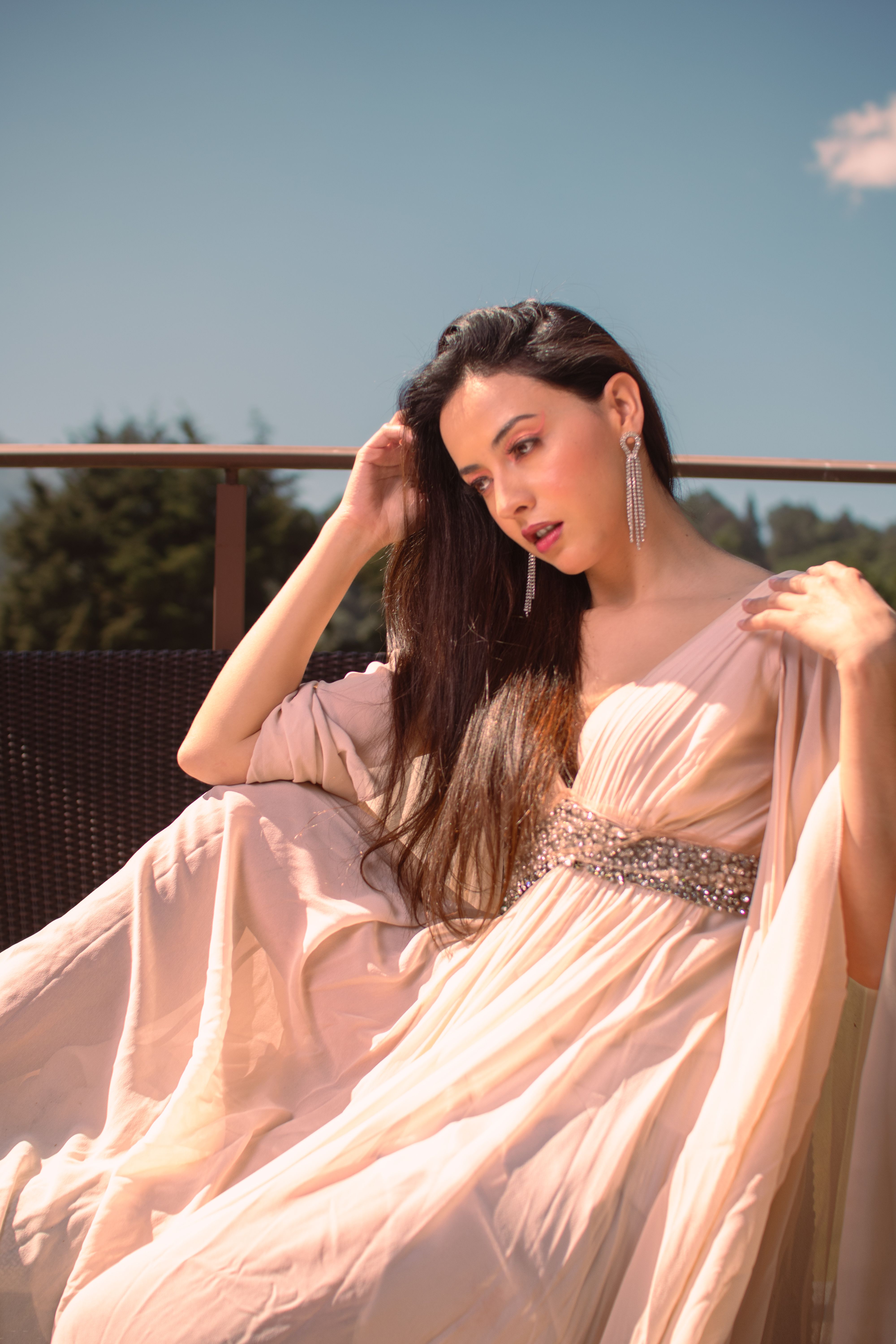 Model in Long Dress  Free Stock Photo