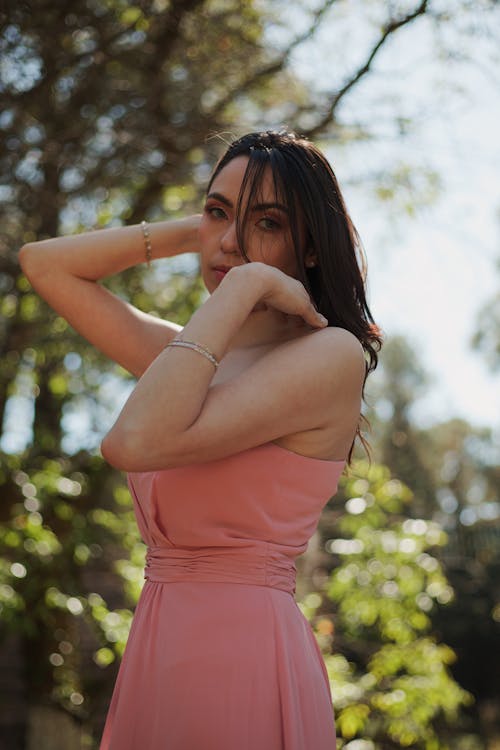 Woman in Pink Dress