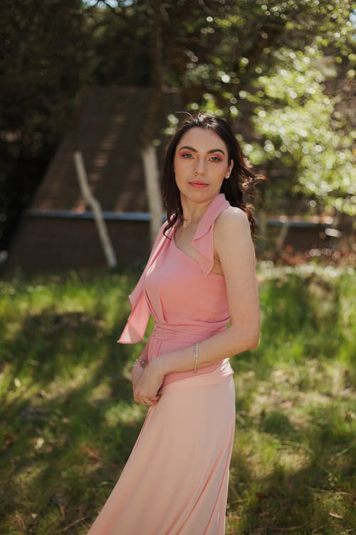 Portrait of Woman in Pink Dress