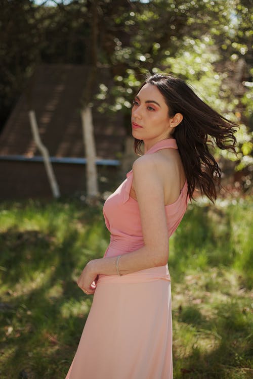 Woman in Pink Dress