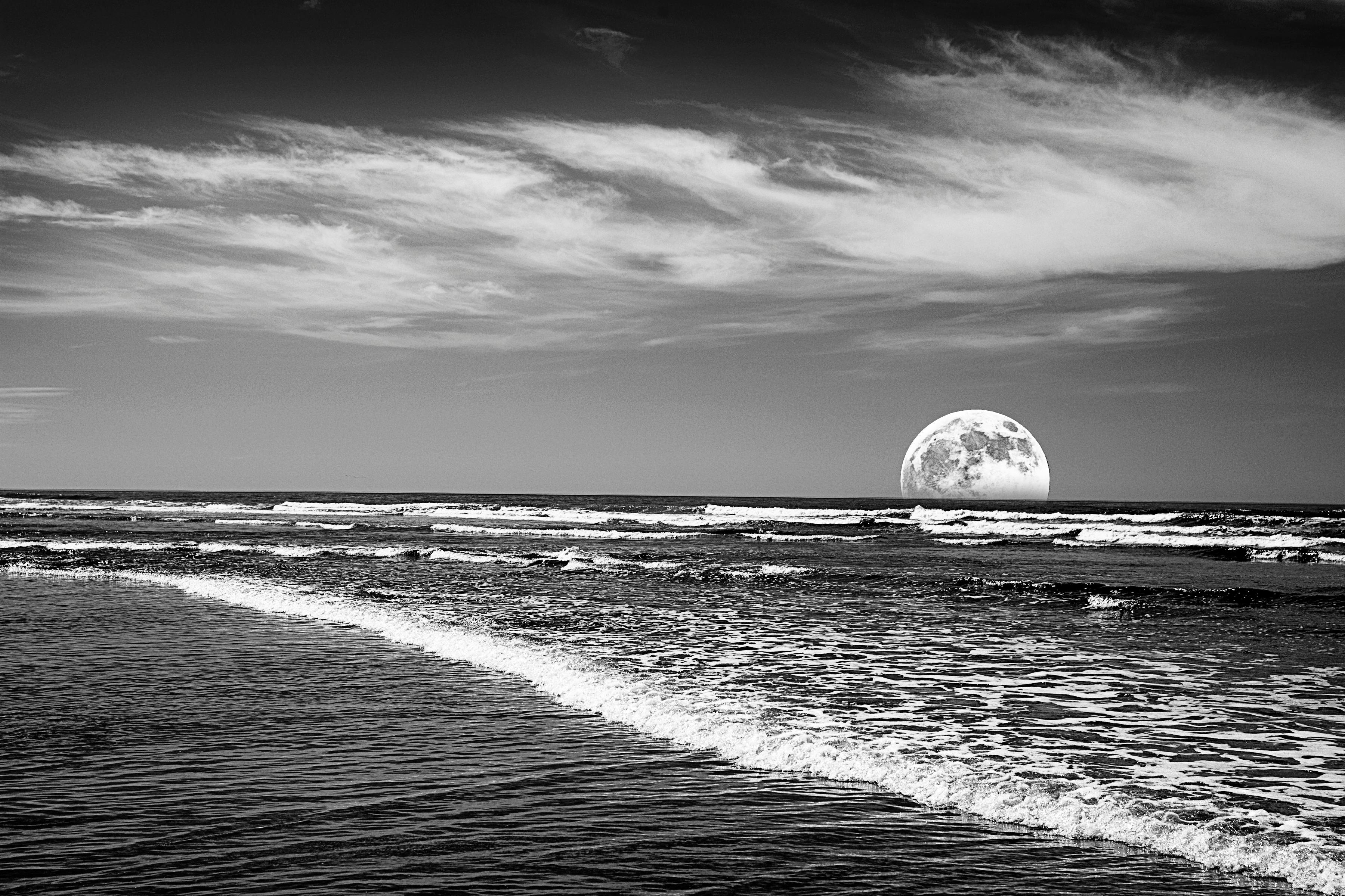 Free Stock Photo Of Beach Full Moon Ocean