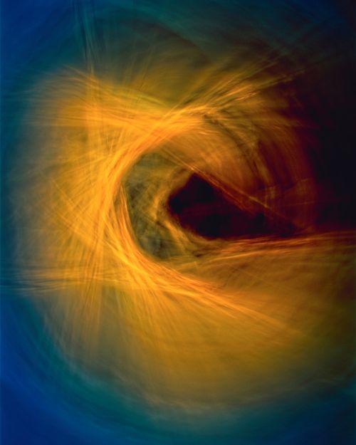 Free Vivid abstract spiral artwork featuring dynamic lines and colors in a modern design. Stock Photo
