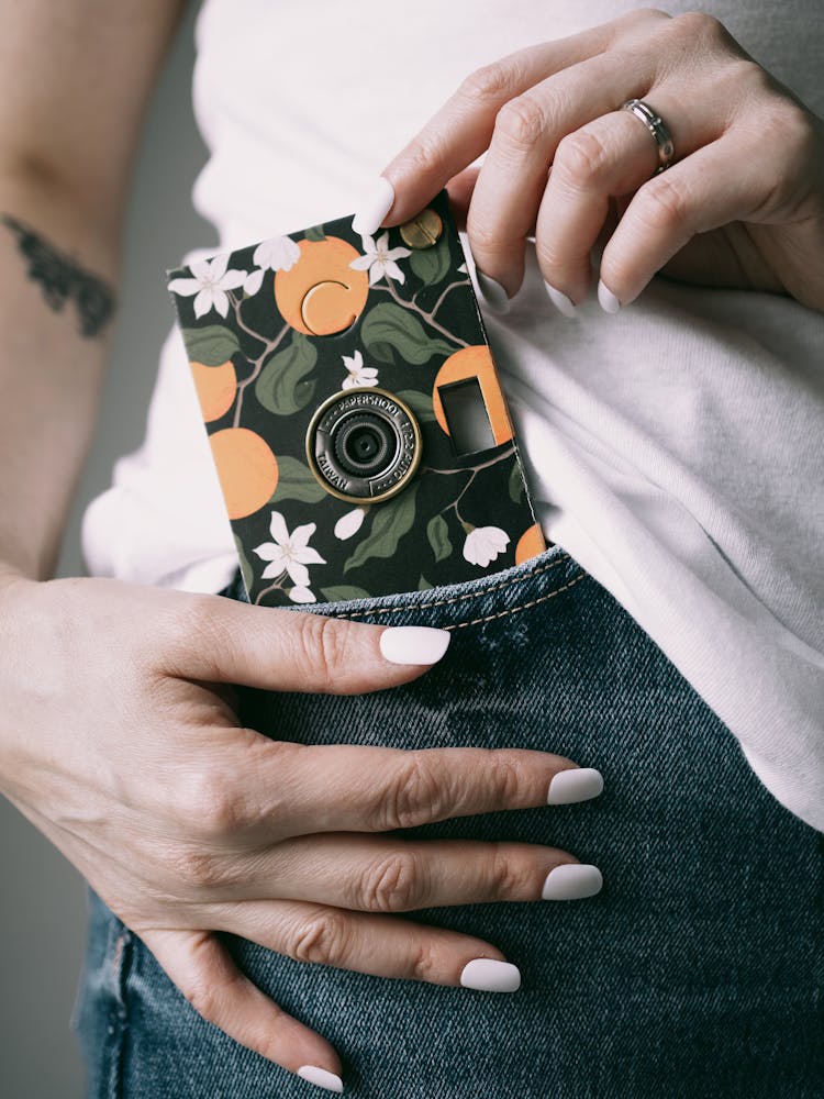 Woman Hands Holding Smartphone In Case