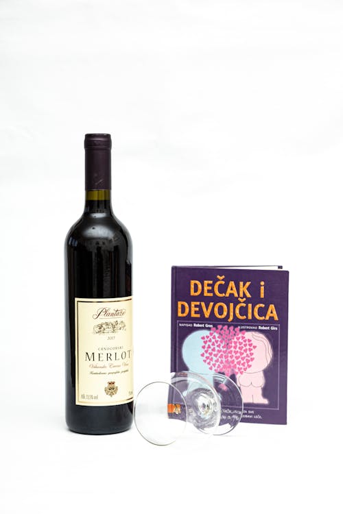 Bottle of Montenegrin Red Wine and a Book