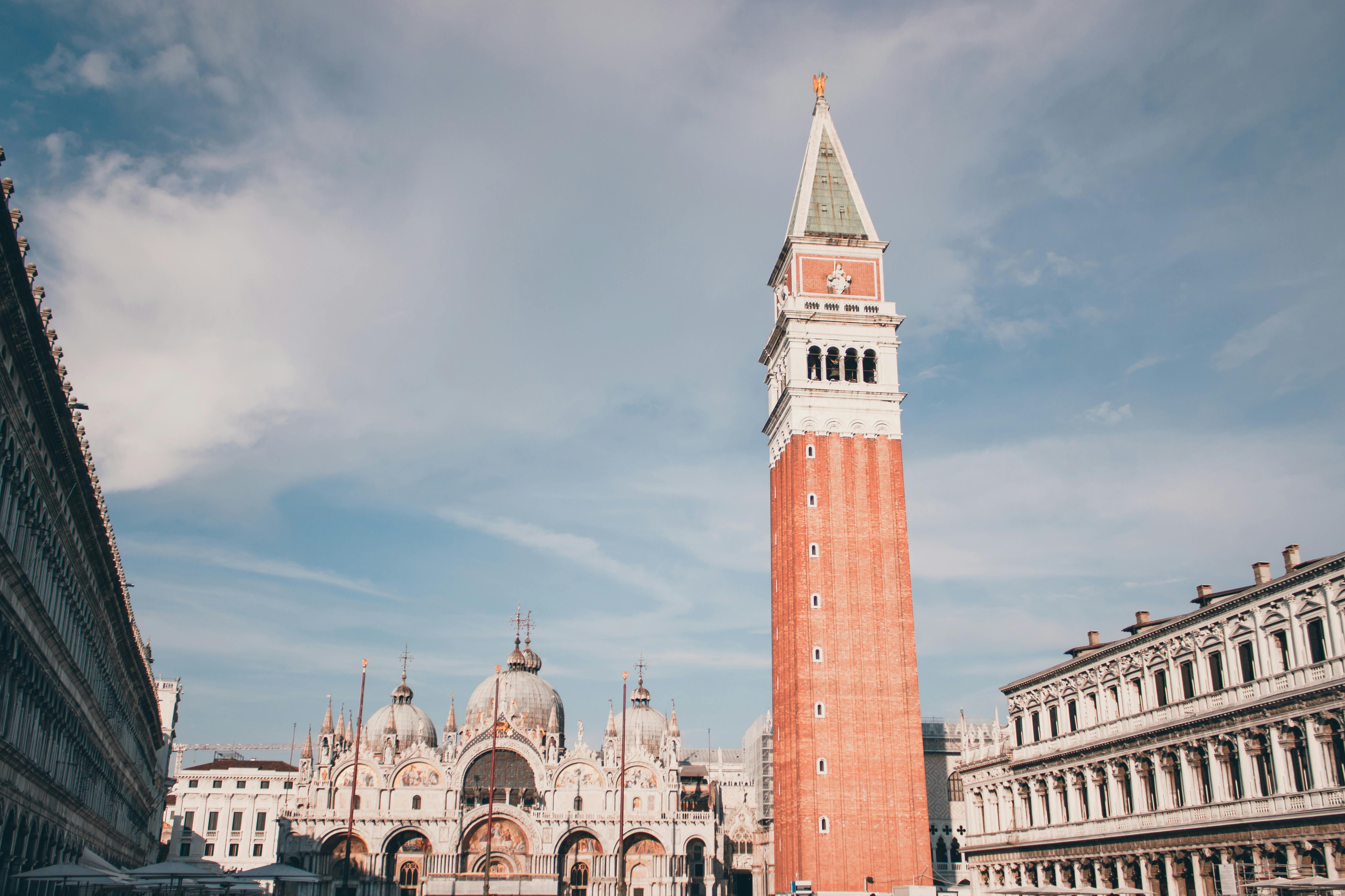 st marks campanile with basilica behind