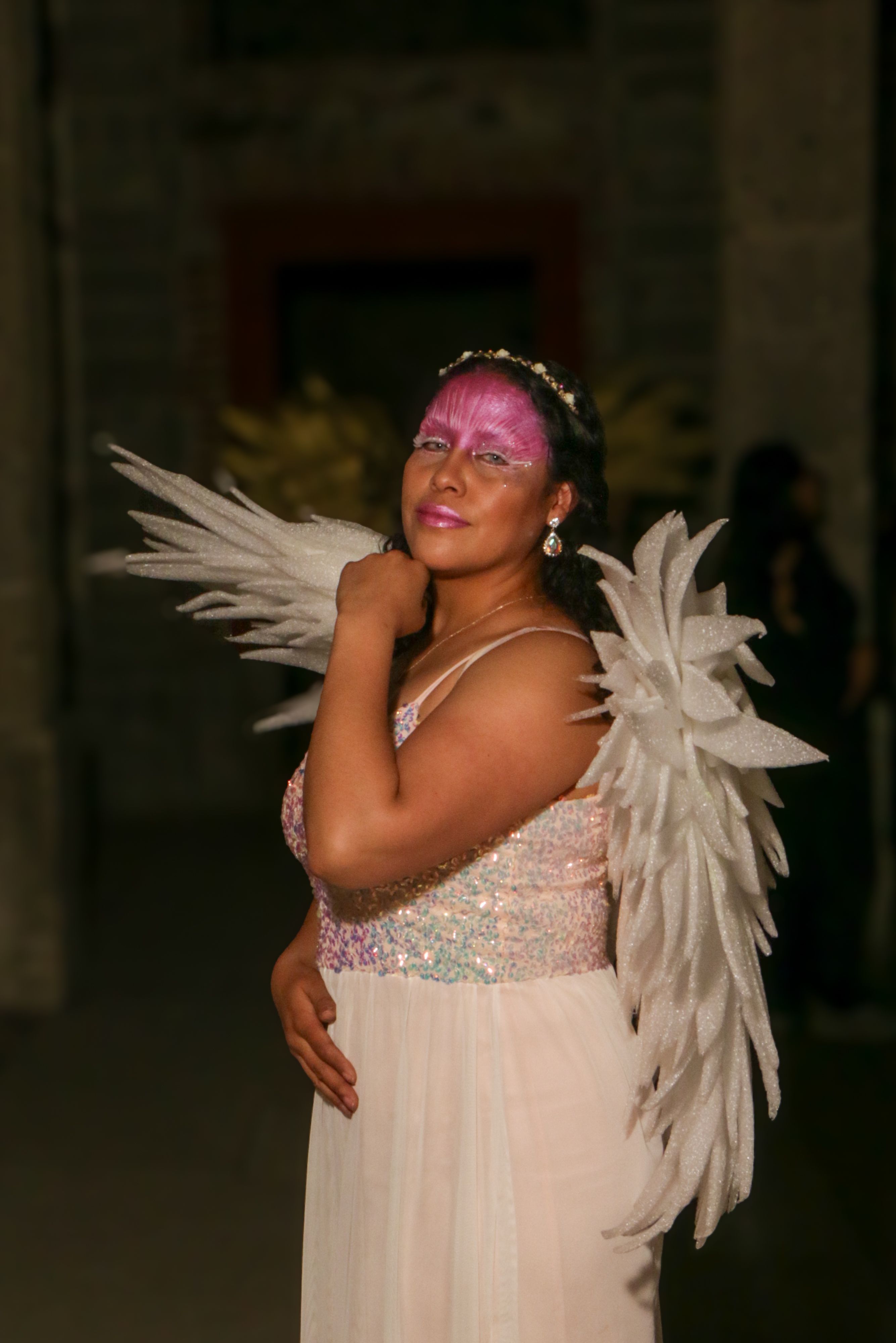 Woman in Dress with Angel Wings · Free Stock Photo