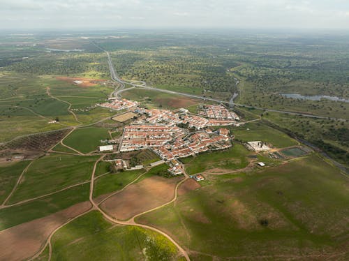 Village Among Field in Portugal 