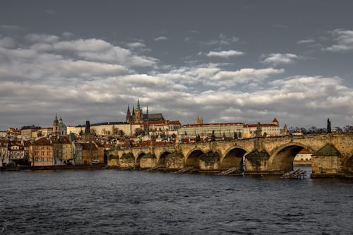 View of the Charles Bridge in Prague, Czech Republic 