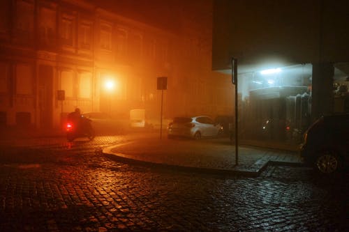 Street in City under Fog