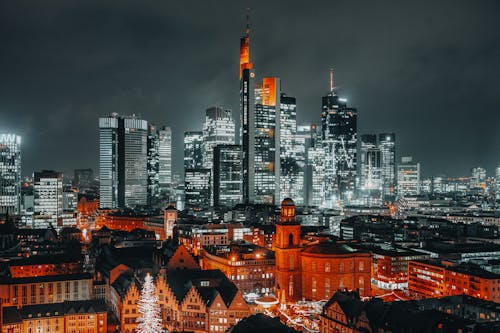 Illuminated Frankfurt at Night