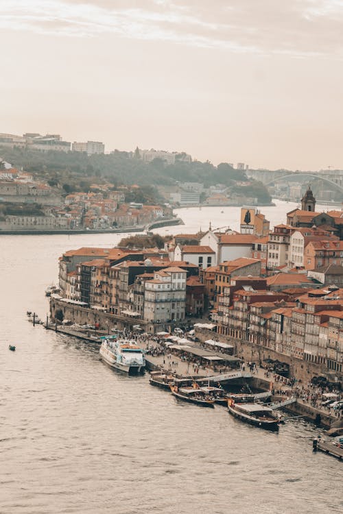Kostenloses Stock Foto zu boote, douro river, drohne erschossen