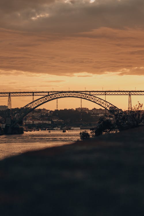 剪影, 唐路易斯一世橋, 地標 的 免費圖庫相片