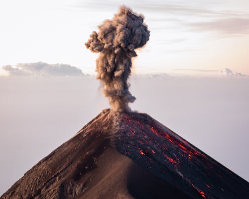 Photo of an Erupting Volcan de Fuego in Guatemala 