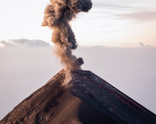 ドローン撮影, 噴火, 山の無料の写真素材
