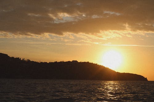 丘, 日没, 海の無料の写真素材