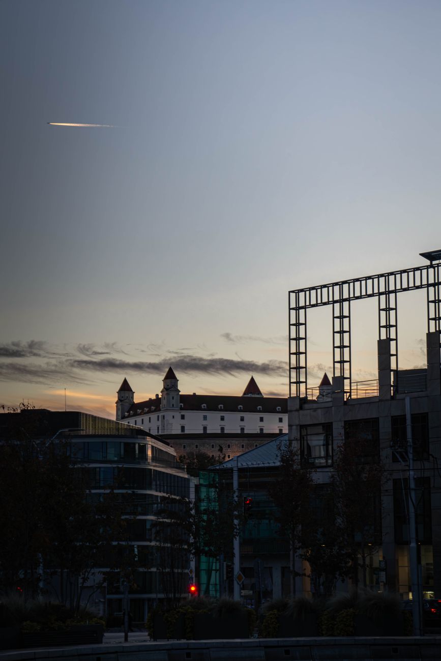 Bratislava skyline at dusk