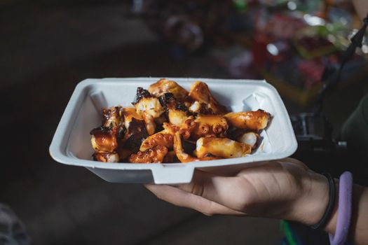Delicious grilled octopus served in Hội An's vibrant street markets.