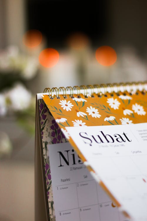 Paper Calendar in Close-up View