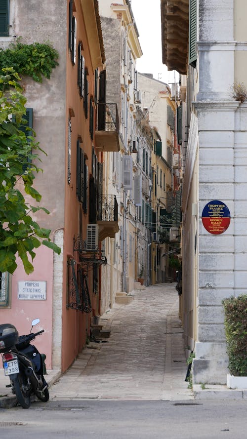 Narrow Alley in Corfu, Greece