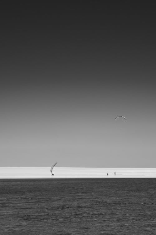 Kite Surfers Picking Up Kites