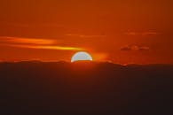 叙利亚阿克拉巴特上空的日落令人惊叹，橙色的天空和云层鲜艳夺目