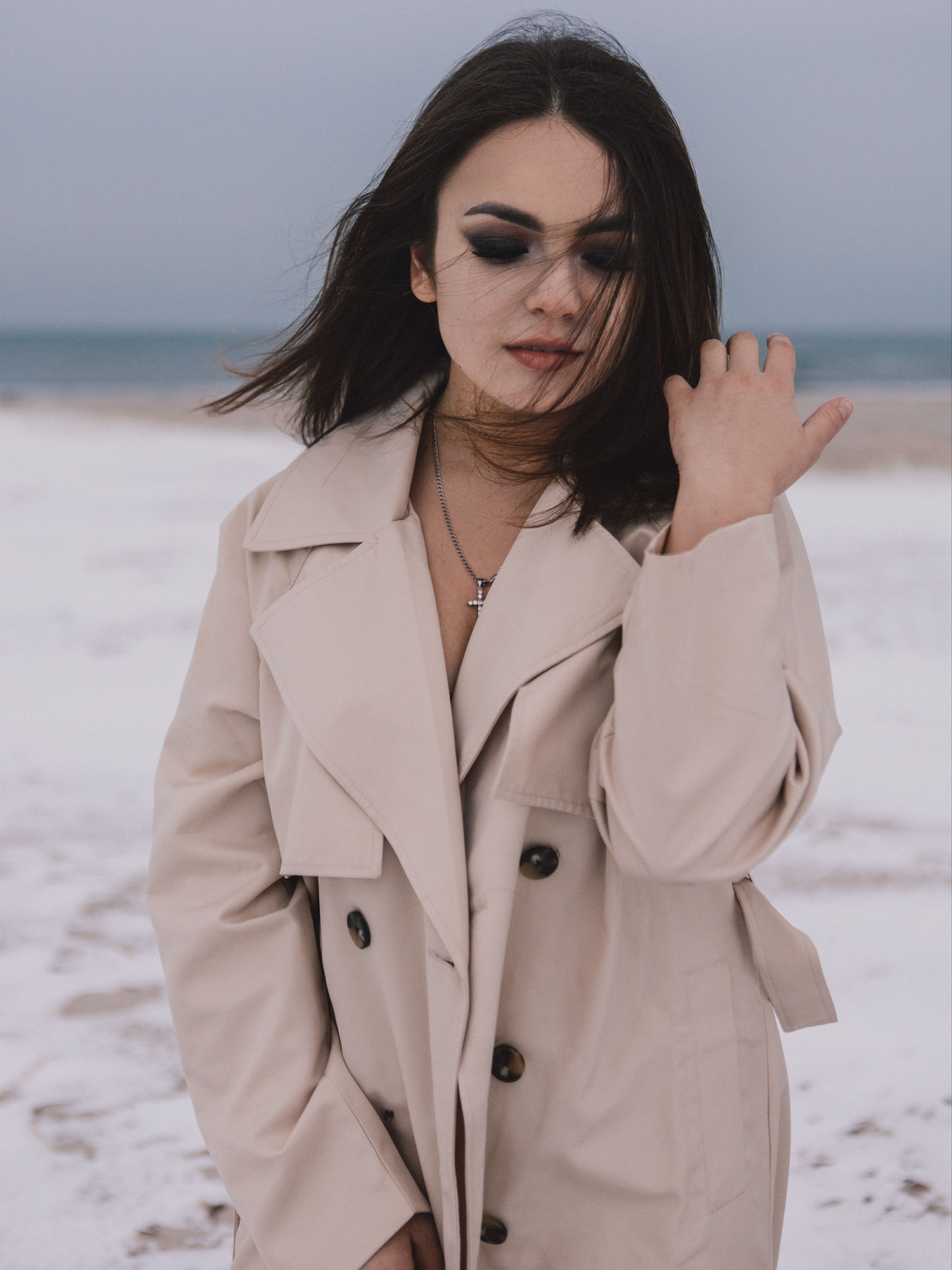 Portrait of Woman in Trench Coat · Free Stock Photo
