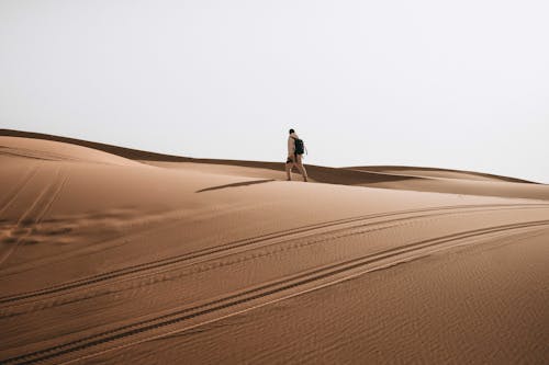 Man Hiking in Desert