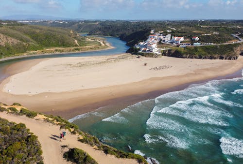 Odeceixe Mar Beach in Portugal from a Birds Eye View